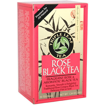 Rose Black Tea, 20 Tea Bags, Triple Leaf Tea