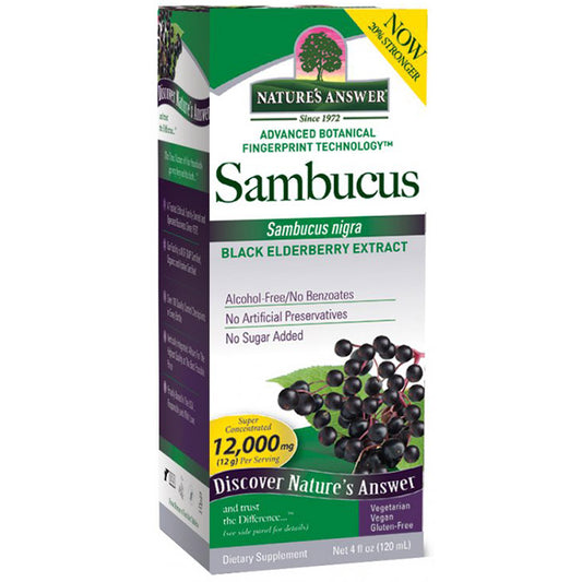 Sambucus Black Elderberry Extract Liquid - Original, 4 oz, Nature's Answer