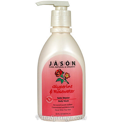 Satin Shower Body Wash Glycerine Rose 30 oz, Jason Natural