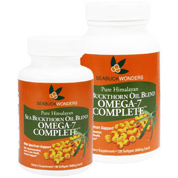 Pure Himalayan Sea Buckthorn Oil Blend, Omega-7 Complete, 120 Softgels, Seabuck Wonders