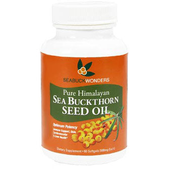 Pure Himalayan Sea Buckthorn Seed Oil, 60 Softgels, Seabuck Wonders