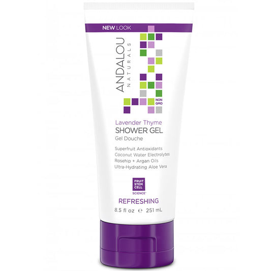 Shower Gel, Lavender Thyme Refreshing, 8.5 oz, Andalou Naturals