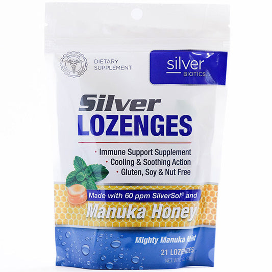 Silver Lozenges with Manuka Honey, 21 Lozenges, Silver Biotics