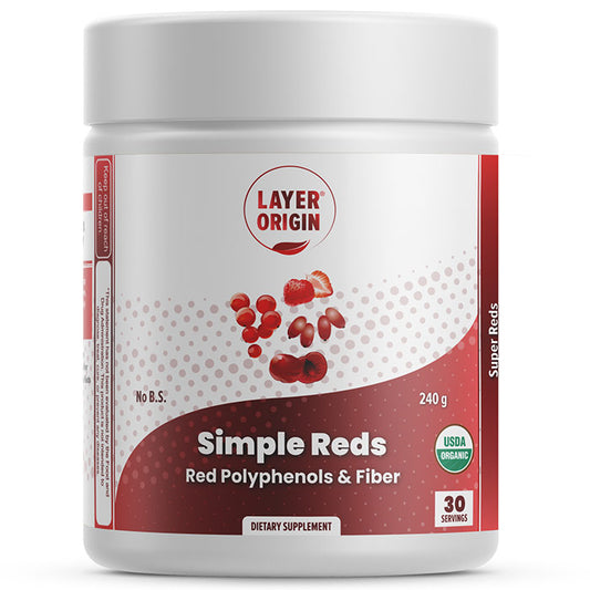 Simple Reds, Organic Red Polyphenols Fruit Powder, 240 g (30 Servings), Layer Origin Nutrition