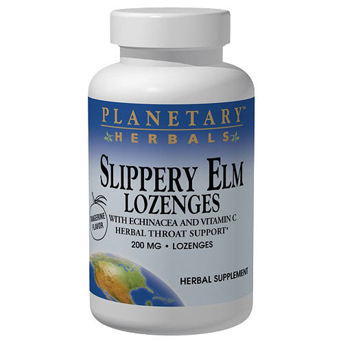 Slippery Elm Lozenge 200 mg Tangerine, 24 Lozenges, Planetary Herbals