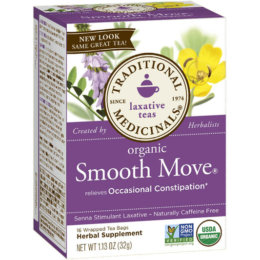 Organic Smooth Move Tea, Original with Senna, 16 Tea Bags, Traditional Medicinals Teas