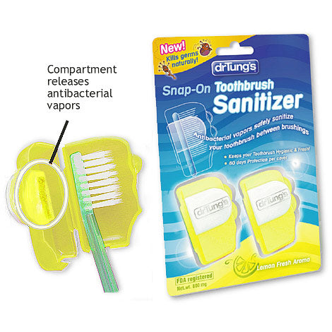 Snap-On Toothbrush Sanitizer, 2-Pack, Dr. Tung's