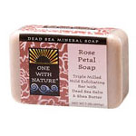 Bar Soap - Rose Petal, 7 oz, One with Nature Dead Sea Mineral Soap