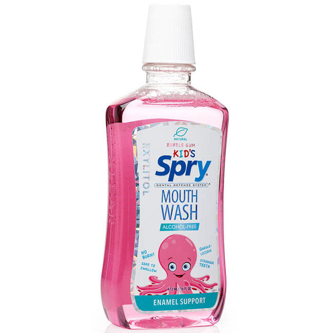 Spry Kid's Mouth Wash, Alcohol Free, Natural Bubble Gum, 16 oz, Xlear