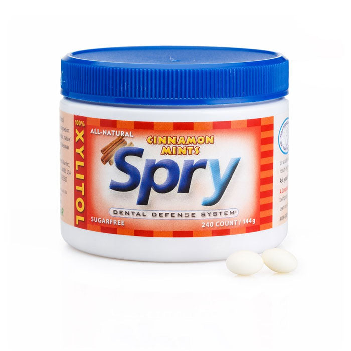 Spry Xylitol Mints - Cinnamon, Sugar Free, 240 ct Jar, Xlear (Xclear ...