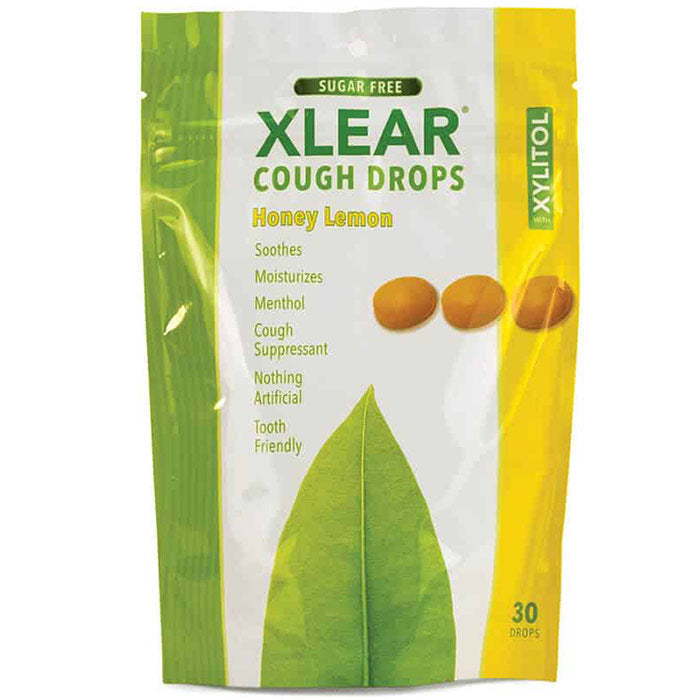 Sugar Free Cough Drops, Honey Lemon, 30 Lozenges, Xlear (Xclear)