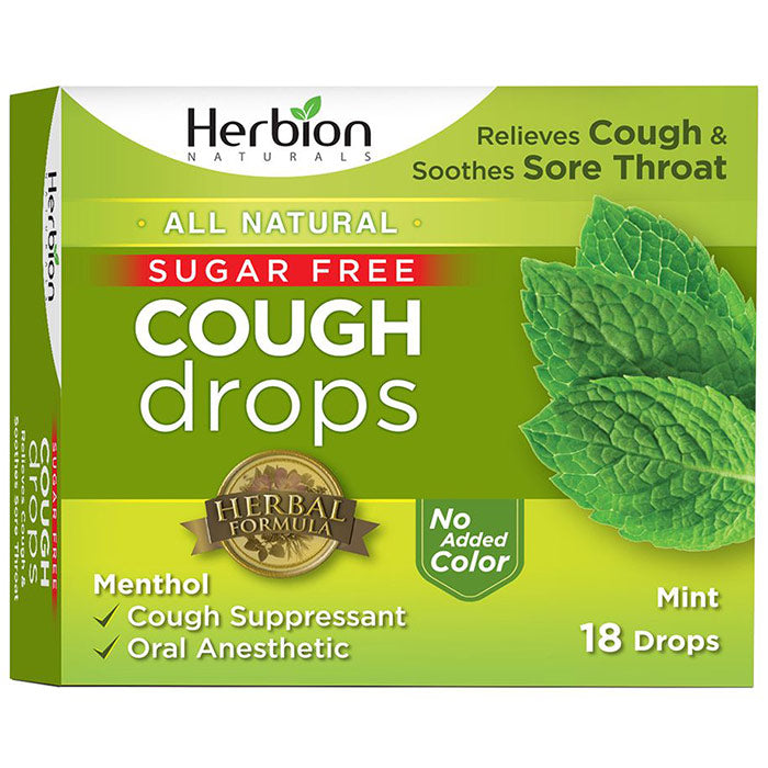 Sugar Free Cough Drops - Mint, 18 Lozenges, Herbion