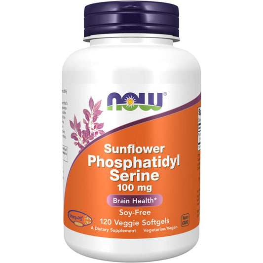 Sunflower Phosphatidyl Serine 100 mg, 120 Veggie Softgels, NOW Foods