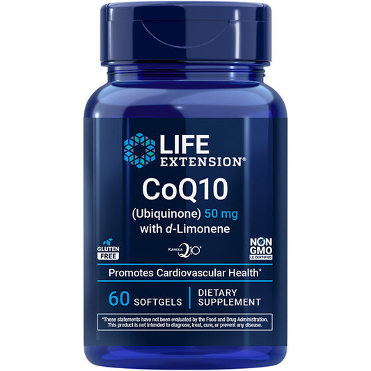 Super-Absorbable CoQ10 Ubiquinone with d-Limonene 50 mg, 60 Softgels, Life Extension