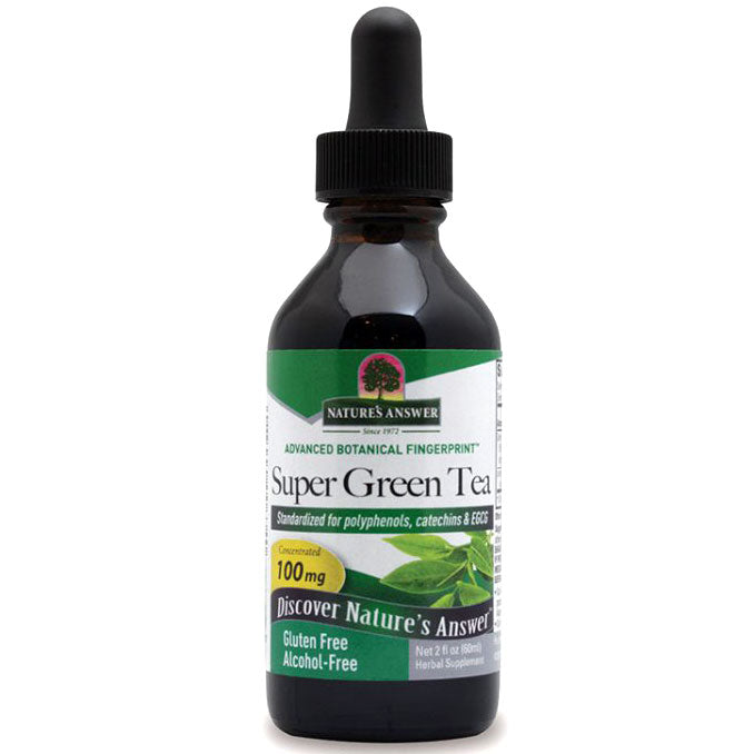 Super Green Tea Extract Liquid High Potency, Alcohol-Free, 2 oz, Nature's Answer