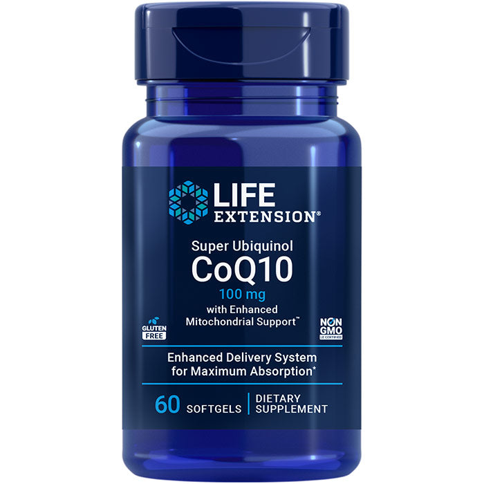 Super Ubiquinol CoQ10 100 mg, with Enhanced Mitochondrial Support, 60 Softgels, Life Extension