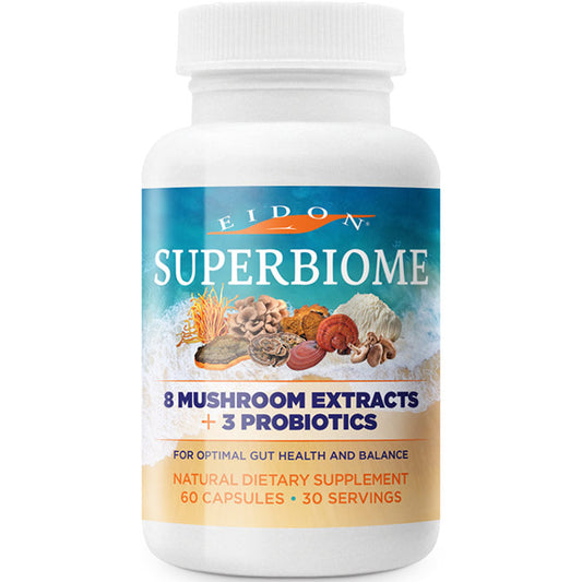 SuperBiome Mushroom & Probiotic, 60 Capsules, Eidon Ionic Minerals