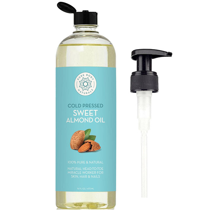 Sweet Almond Oil, 16 oz, Pure Body Naturals