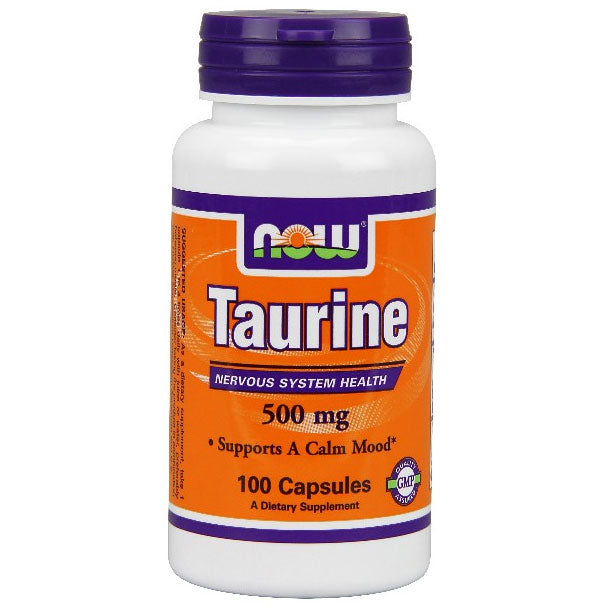 Taurine 500 mg, 100 Capsules, NOW Foods