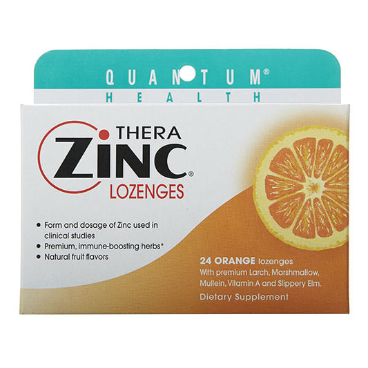 Thera Zinc Lozenges, Orange, 24 loz, Quantum Health