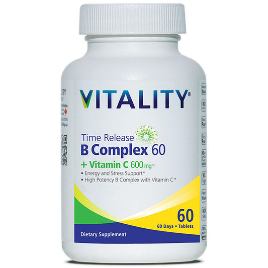 Time Release B Complex 60 + Vitamin C 600 mg, 60 Tablets, Vitality