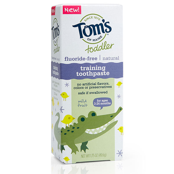 Toddler Training Toothpaste - Mild Fruit Gel, Fluoride Free, 1.75 oz, Tom's of Maine