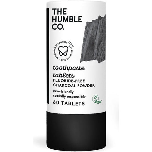 Toothpaste Tablets - Charcoal, Fluoride-Free, 60 Tablets, The Humble Co.