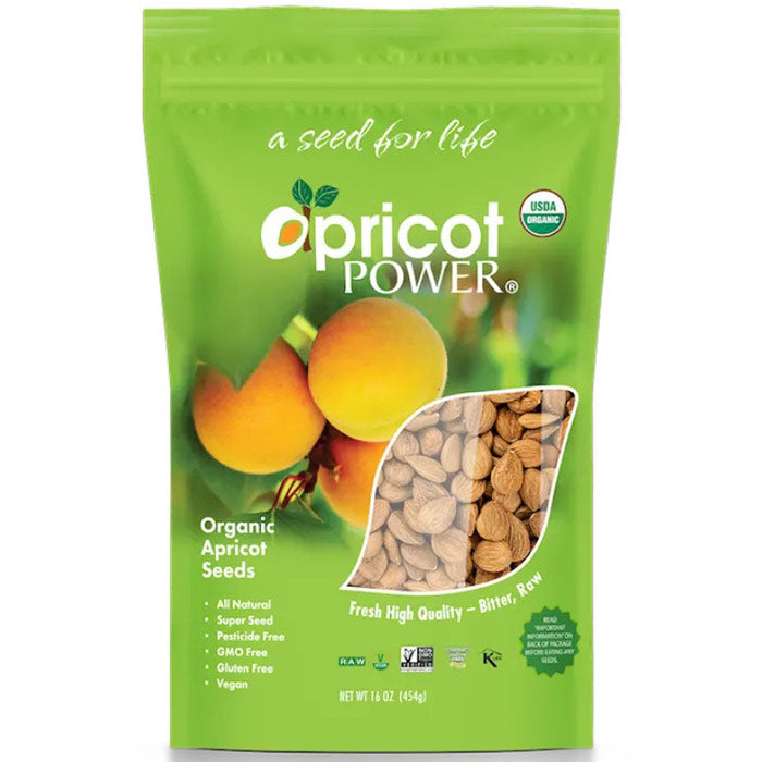 Turkish Organic Bitter Raw Apricot Seeds, 16 oz, Apricot Power