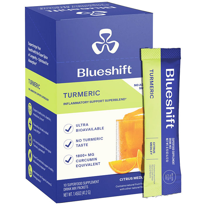 Turmeric Drink Mix, Citrus Medley, 10 Stick Packs, Blueshift Nutrition