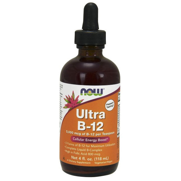 Ultra B-12 Liquid, with Vitamin B-Complex, 4 oz, NOW Foods