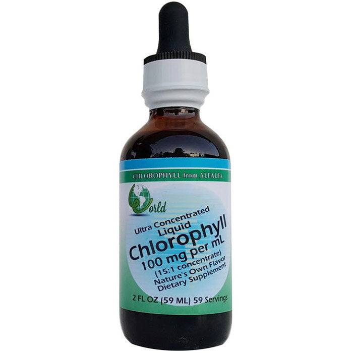 Ultra Concentrated 15:1 Liquid Chlorophyll with Dropper, 2 oz, World Organic