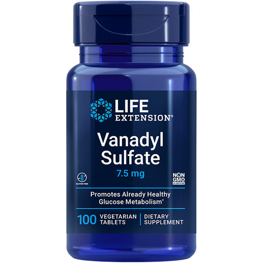 Vanadyl Sulfate 7.5 mg, 100 Vegetarian Tablets, Life Extension