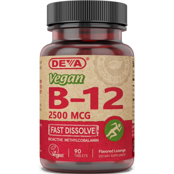 Vegan Vitamin B-12 2500 mcg, Fast Dissolve Lozenges, 90 Tablets, Deva Nutrition