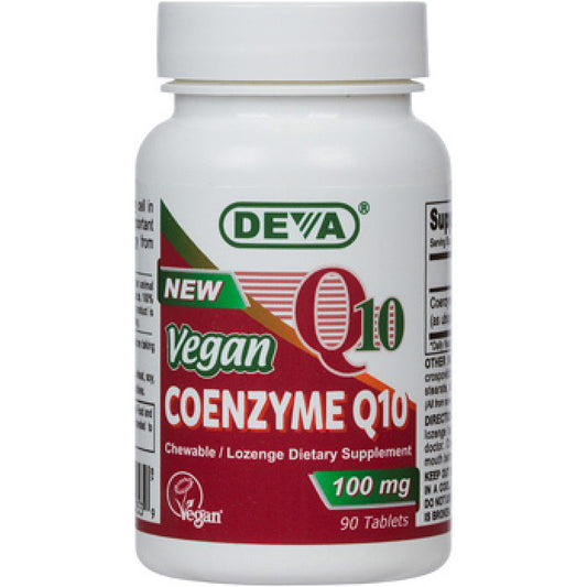 Vegan Coenzyme Q10 100 mg, Lozenge & Chewable, 90 Tablets, Deva Nutrition