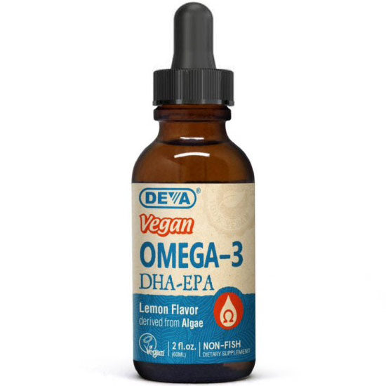 Vegan Liquid Omega-3 DHA-EPA, Lemon Flavor, 2 oz, Deva Nutrition