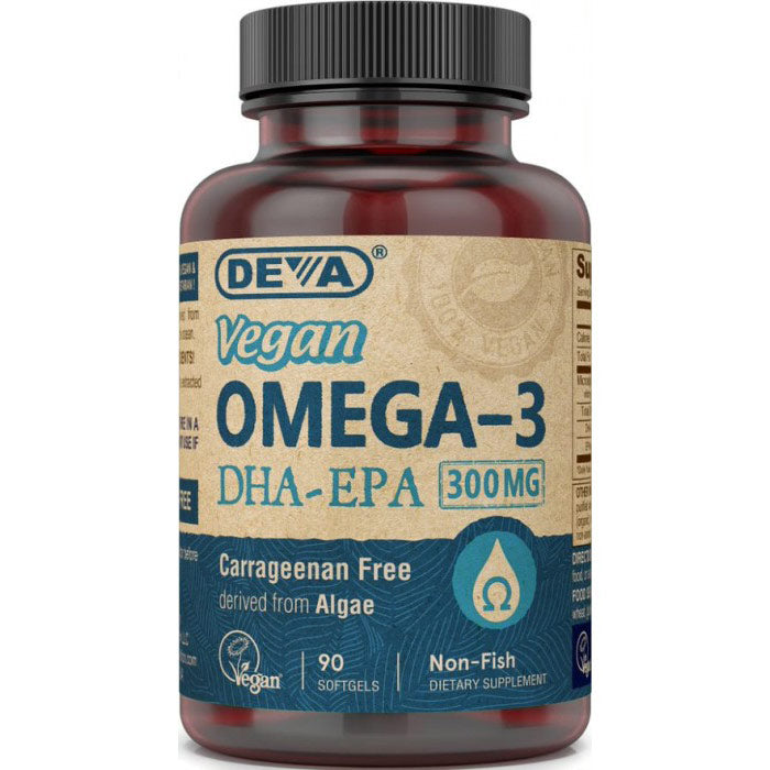 Vegan Omega-3 DHA-EPA 300 mg, 90 Softgels, Deva Nutrition