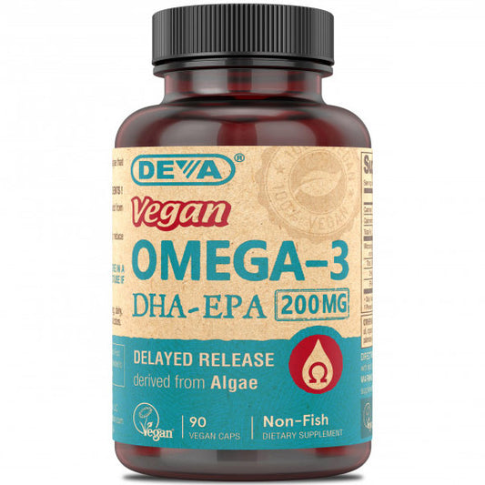 Vegan Omega-3 DHA & EPA, Delayed Release, 90 Capsules, Deva Nutrition