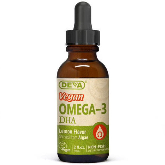 Vegan Liquid Omega-3 DHA, Lemon Flavor, 2 oz, Deva Nutrition