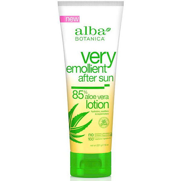 Very Emollient After Sun Lotion, 85% Aloe Vera, 8 oz, Alba Botanica