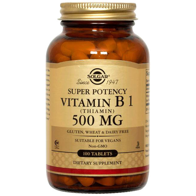 Vitamin B1 500 mg (Thiamin), 100 Tablets, Solgar