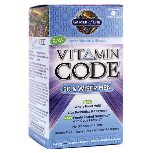 Vitamin Code, 50 & Wiser Men's Formula, 240 Veggie Caps, Garden of Life