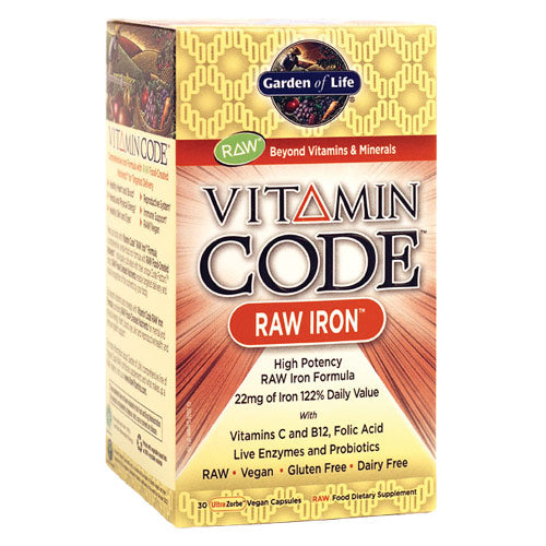 Vitamin Code, Raw Iron, 30 Veggie Caps, Garden of Life