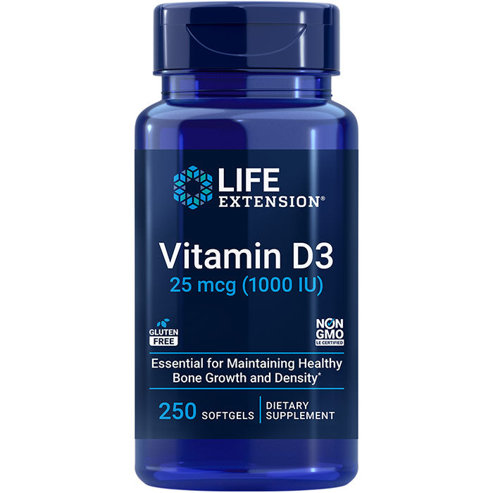 Vitamin D3 1000 IU, 250 Softgels, Life Extension