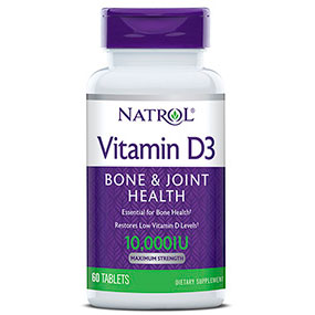 Vitamin D3 10000 IU, 60 Tablets, Natrol