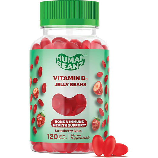 Vitamin D3 Jelly Bean Gummies for Adults, 120 Jelly Beans, Human Beanz