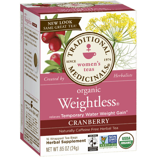 Organic Weightless Cranberry Tea, 16 Tea Bags, Traditional Medicinals Teas