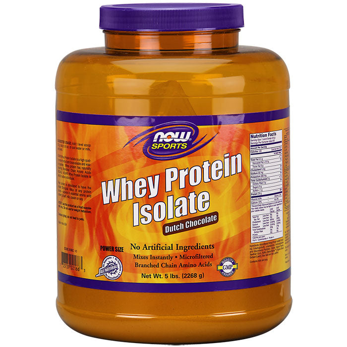 Whey Protein Isolate Chocolate 5 lb, NOW Foods