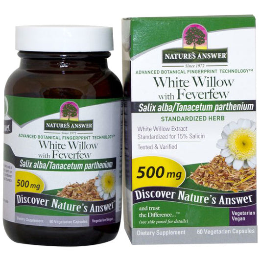 White Willow with Feverfew Extract, 60 Vegetarian Capsules, Nature's Answer