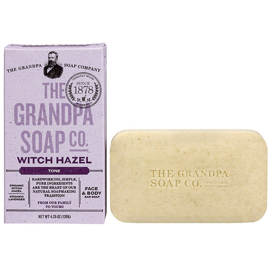 Witch Hazel Bar Soap for Face & Body, 4.25 oz, Grandpa's Brands