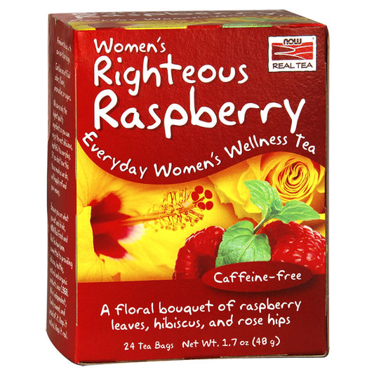 Women's Righteous Raspberry Tea, 24 Tea Bags, NOW Foods